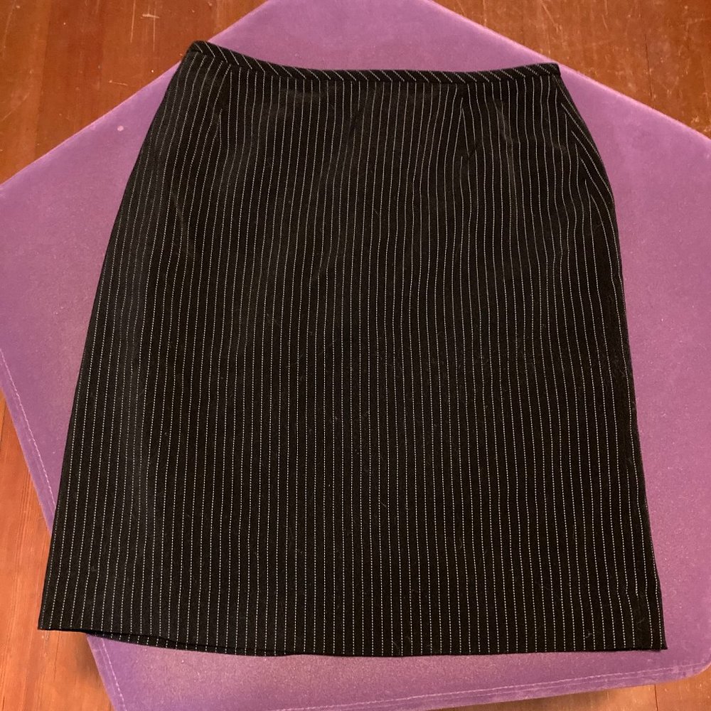 Pinstriped pencil skirt